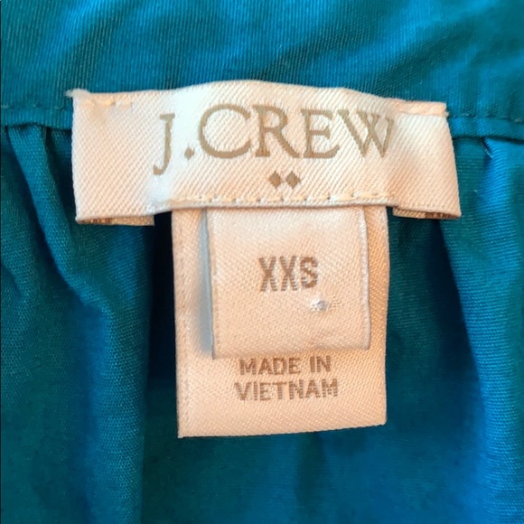 J Crew Factory Teal Square Neck Peasant Top XXS - Picture 6 of 8